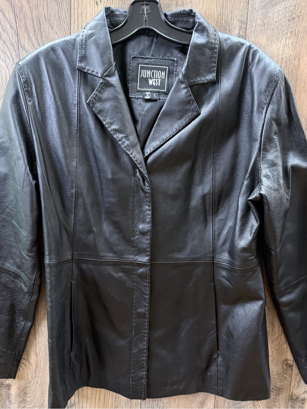 Junction West Women's Black Leather Blazer Jacket